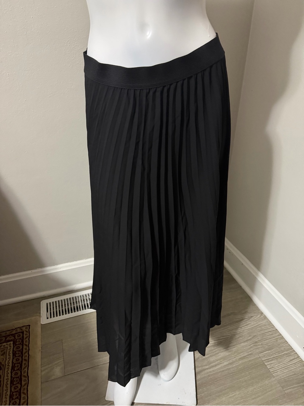 Black sheer Pleated Maxi Skirt - Classic Women's Skirt